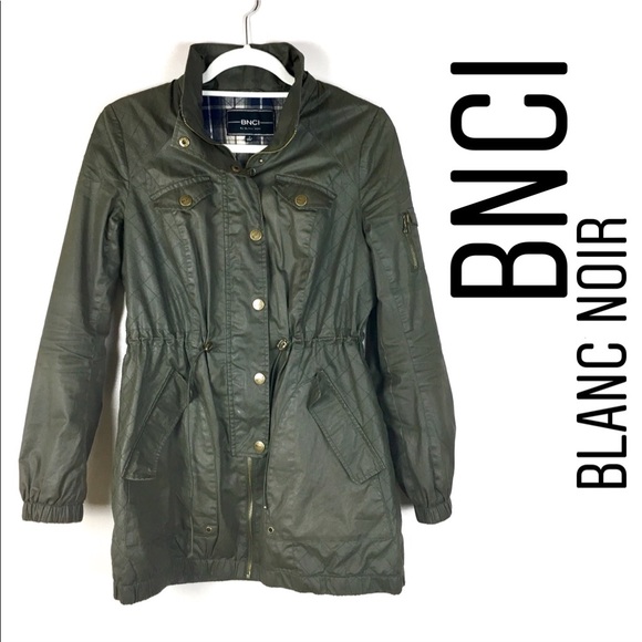 blanc noir Jackets & Blazers - BNCI Blanc Noir Olive Quilted Utility Jacket
